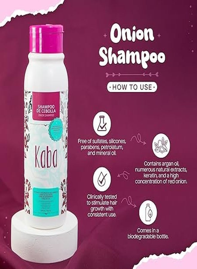 Kaba Onion Shampoo de Cebolla for Hair Growth, Sulfate-Free, Paraben-Free, Stimulates Hair Regrowth, Reduces Hair Loss, Deep Scalp Cleanse, All Hair Types - 500 ML - Image 3